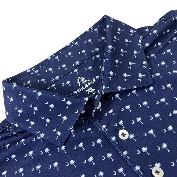 Rhoback Performance Polo Shirt Men's XL Blue Palmetto South Carolina - Picture 3 of 4